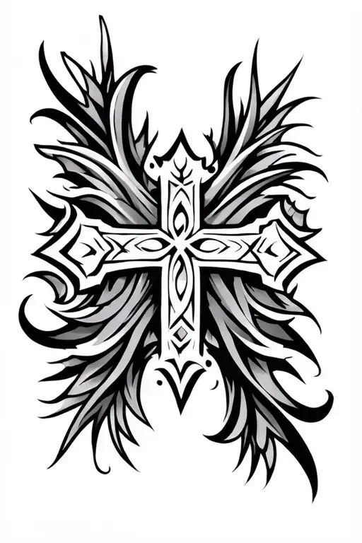philippine tribal tattoo, cross, full sleeve tattoo tattoo design idea