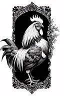 sexy rooster seducing tattoo design idea