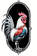 sexy rooster seducing tattoo design idea