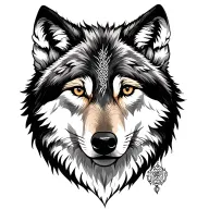 wolf face with macrame tattoo design idea