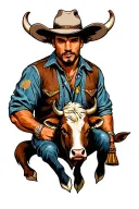 Bull Rider tattoo design idea