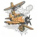 military plane and the name monchi next to it  tattoo design idea