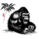 gorilla roaring in the jungle tattoo design idea