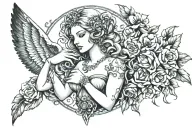 aphrodite goddess tattoo design idea