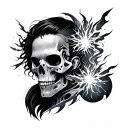 bio mechanical shoulder tattoo with sparks of magic  tattoo design idea