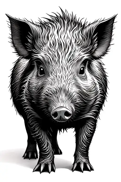 Wildboar piglet tattoo design idea