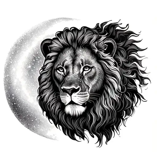 Signe astro lion tattoo design idea