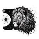 Signe astro lion tattoo design idea