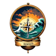 compass with the ocean wave crashing tattoo design idea