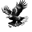 A tattoo design featuring an eagle soaring over a vast wilderness, symbolizing freedom and exploration tattoo design idea