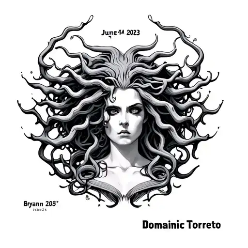"June 24th 2023" Bryan and Dominic Torreto. fast and furious medusa bust tattoo design idea