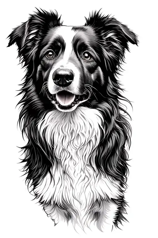 australian shepherd dog tattoo design idea