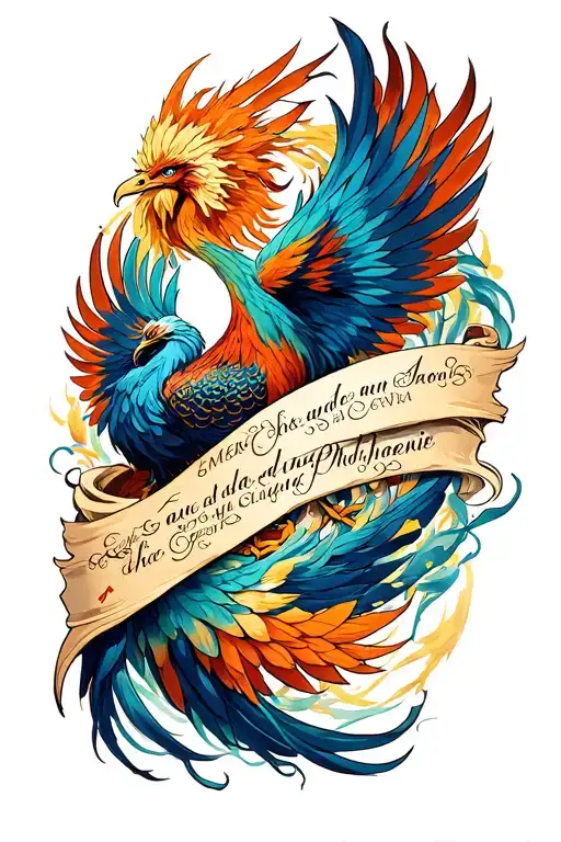 "Emerie and Phoenix" wrap around wording for a forearm tattoo tattoo design idea