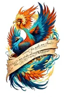 "Emerie and Phoenix" wrap around wording for a forearm tattoo tattoo design idea