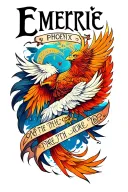 "Emerie and Phoenix" wrap around wording for a forearm tattoo tattoo design idea