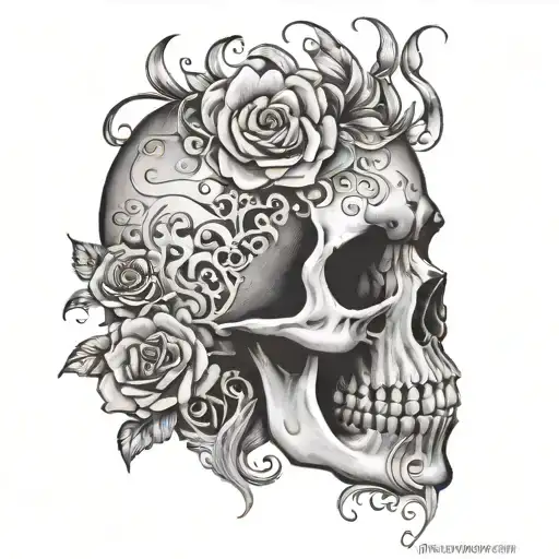 Eating Disorder awareness with a skull tattoo design idea