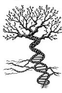 Dna chain and tree tattoo design idea