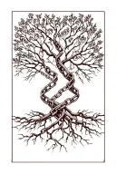 Dna chain and tree tattoo design idea