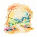 beaming light rays lighting a path through hell chosen one's road   tattoo design idea