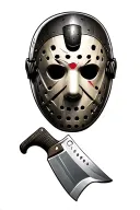 Jason Voorhees mask and machete tattoo design idea