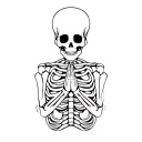 praying skeleton tattoo design idea
