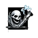 ghost smoking bong tattoo design idea