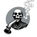 ghost smoking bong tattoo design idea