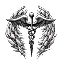 Caduceus tattoo design idea