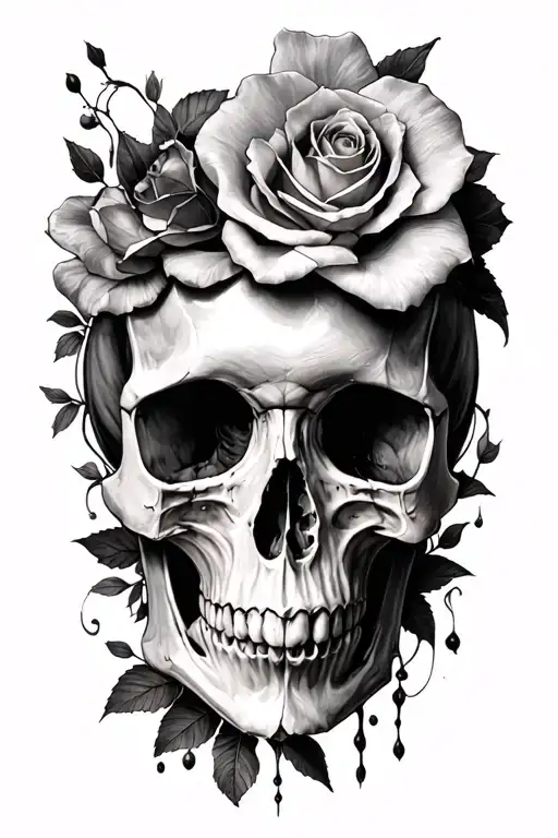 Skull Mysterious and Dark tattoo design idea