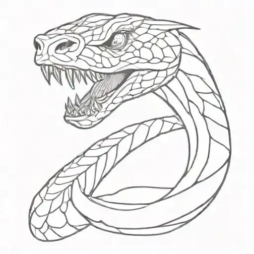 viper snake face tattoo design idea