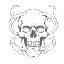 skull with both hands covering his mouth open looking tattoo design idea