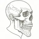 skull with both hands covering his mouth open looking tattoo design idea