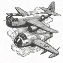 b2 bomber and b-61 bomb tattoo design idea