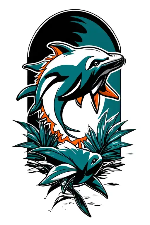 Miami dolphins tattoo design idea