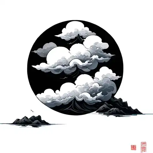 Cloud Japanese tattoo design idea