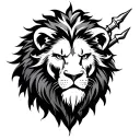 lion and viking style tattoo featuring tattoo design idea
