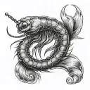 shrimp furry tattoo design idea
