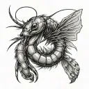 shrimp furry tattoo design idea
