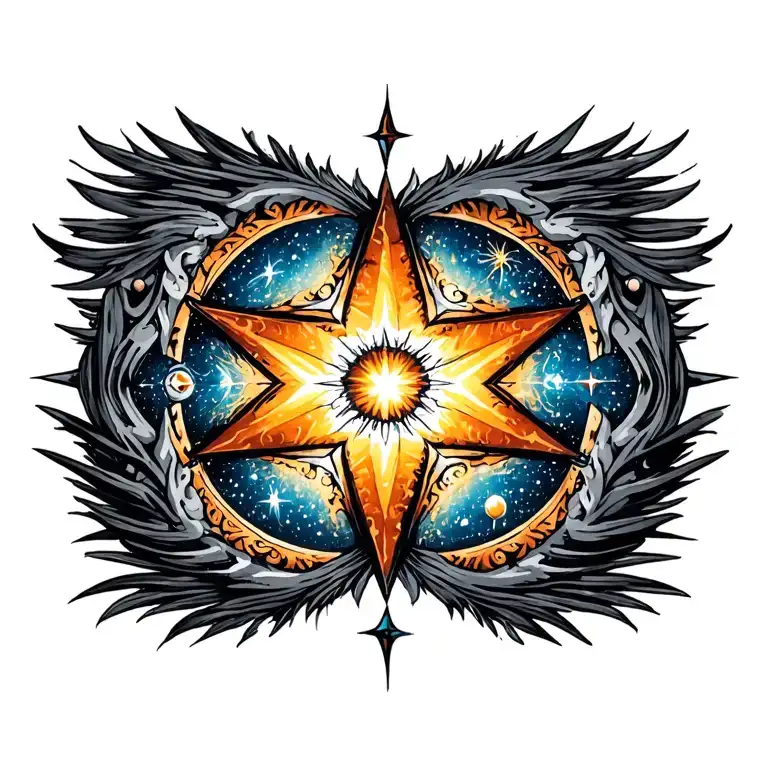 astronomy stars tattoo design idea