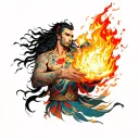 prometheus giving fire rising tattoo design idea