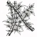 bamboo and cherry japanese patterns tattoo design idea