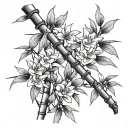bamboo and cherry japanese patterns tattoo design idea