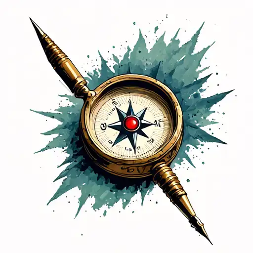 Baden Wurttemberg, with compass and red dot west of Stuttgart tattoo design idea