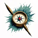 Baden Wurttemberg, with compass and red dot west of Stuttgart tattoo design idea