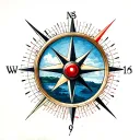 Baden Wurttemberg, with compass and red dot west of Stuttgart tattoo design idea