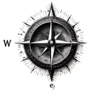 compass 3D tattoo design idea