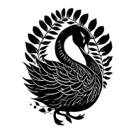 black swan with a new zealand fern as the tail wrapped tattoo design idea