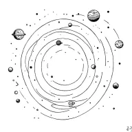 Solar system planets with 224 tattoo design idea
