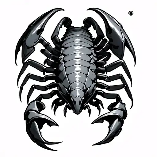 Scorpion armor with bullet hole tattoo design idea