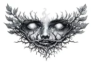 Gaia + tree, recovery/sobriety, fragility, rebirth tattoo design idea